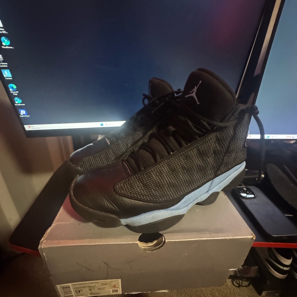 Jordan Black and Blue Sneakers